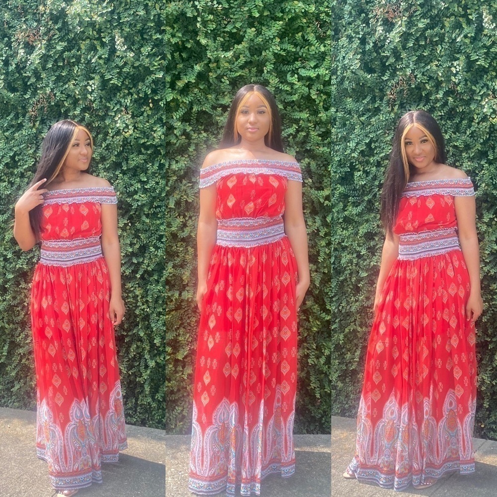Off the-shoulder maxi dress - Picture 2 of 8